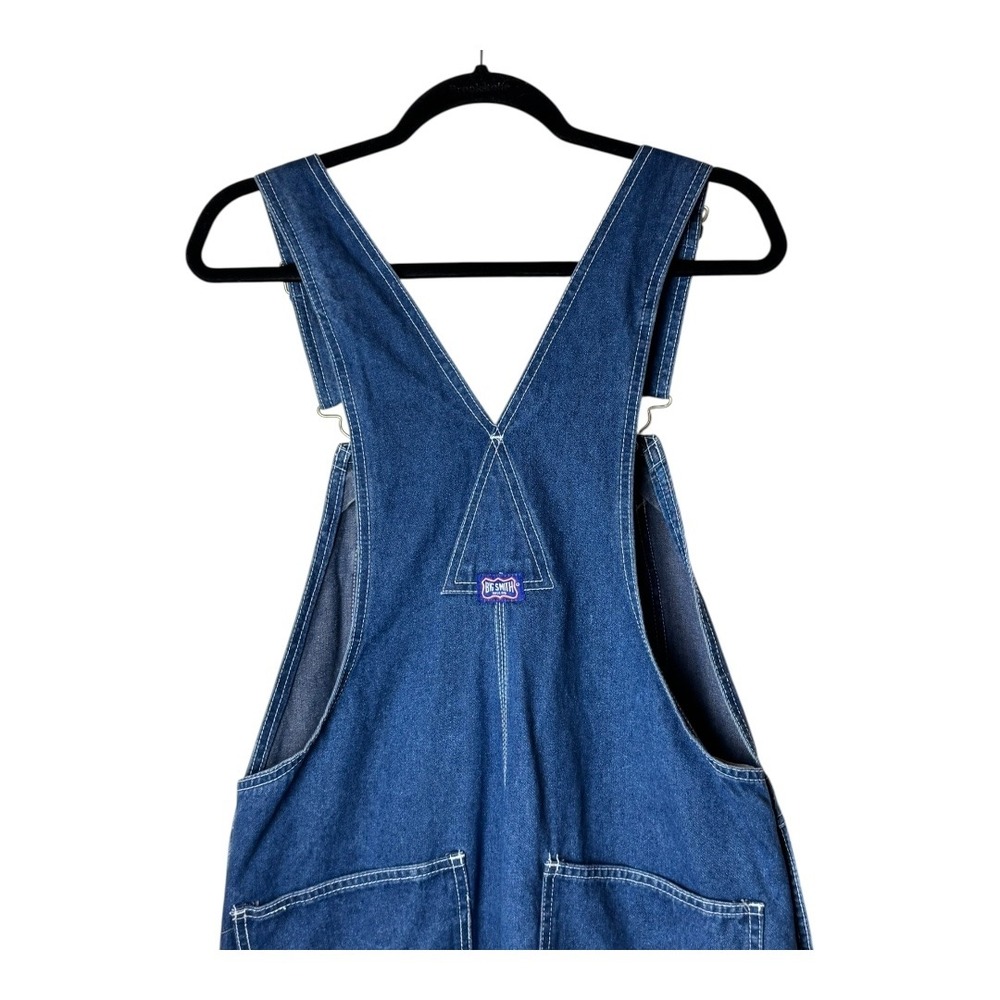 Big Smith Overalls Men 34‎ Blue Medium Wash Denim Bib Carpenter Cargo Y2K Work - Picture 6 of 12